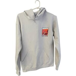 Bowery Grand Canyon Graphic Hoodie Mens Size S Beige Long Sleeve Pullover Fleece